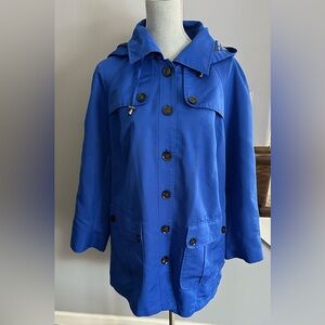Dennis Basso water resistant coat with a removable hood size 1X